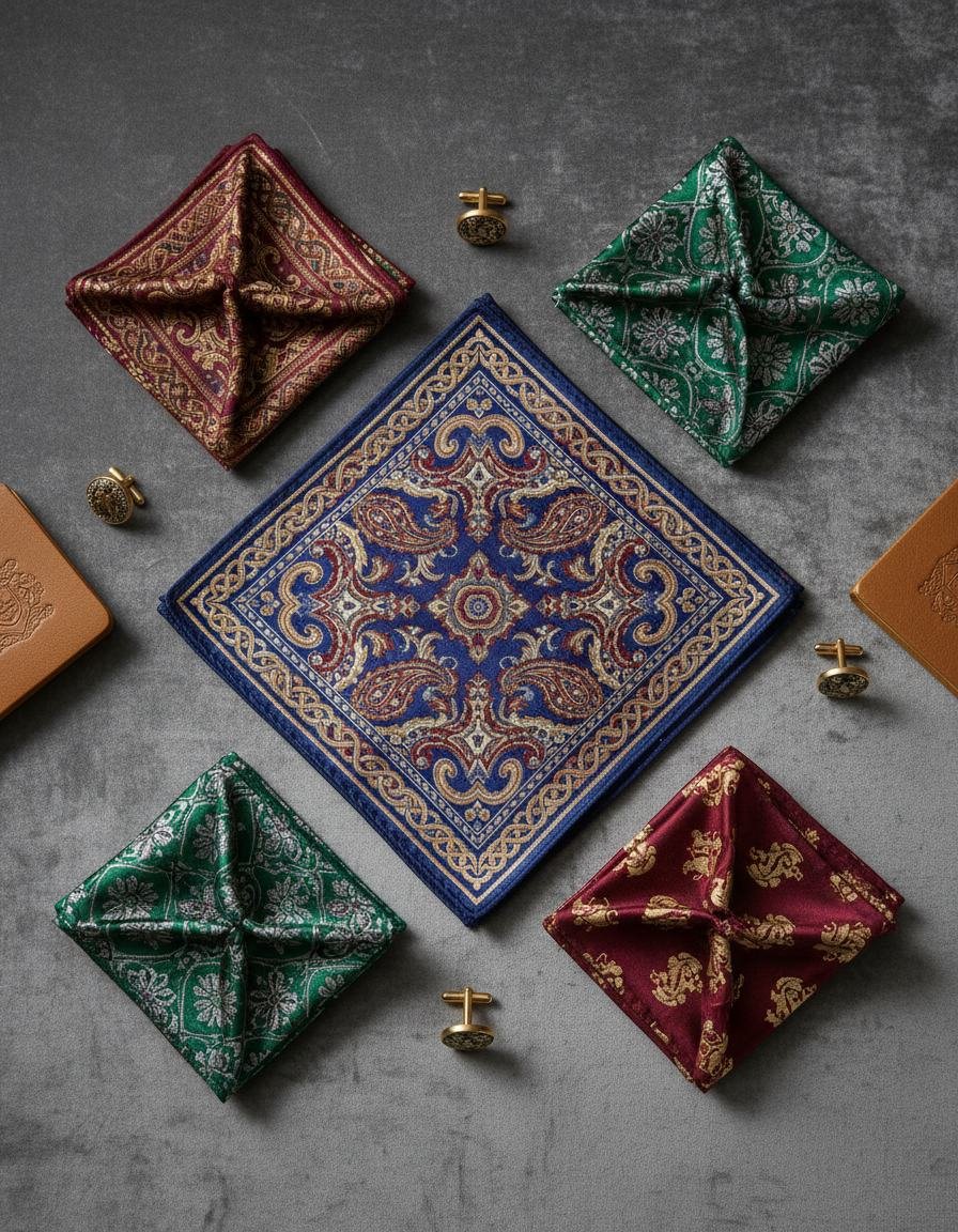 Silk Pocket Square Set in As pictured