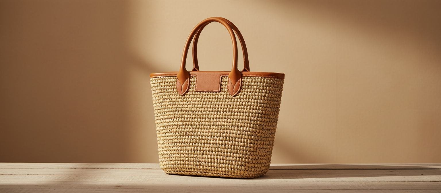 Woven Raffia Tote in As pictured