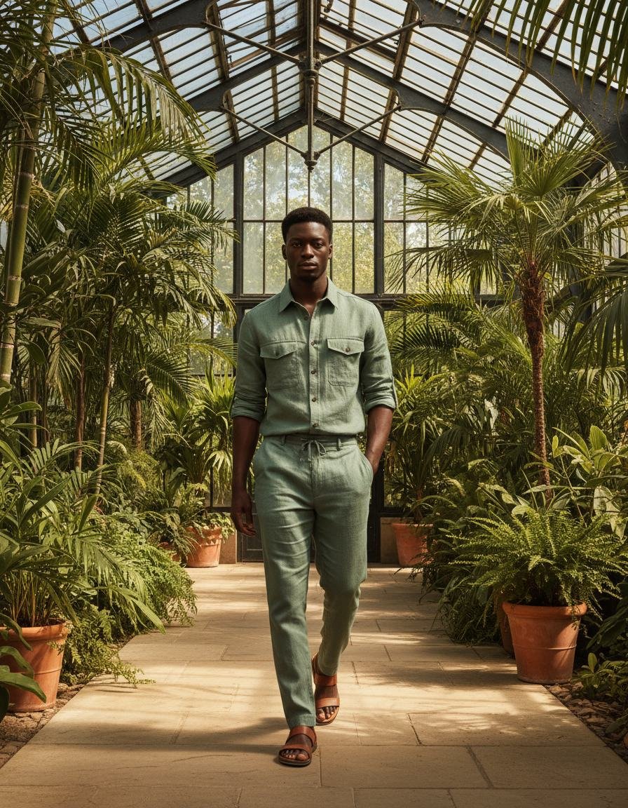 Linen Safari Set in As pictured