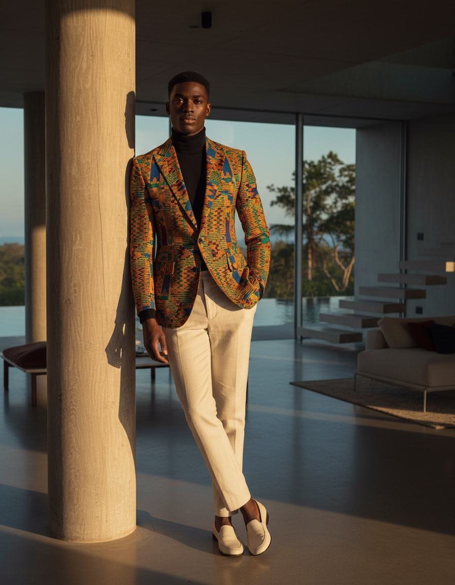Kente-Weave Sport Coat in As pictured