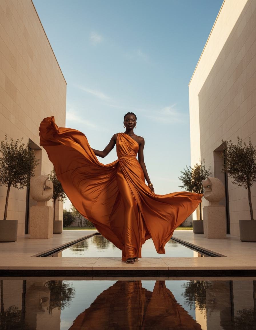 Draped One-Shoulder Dress in As pictured