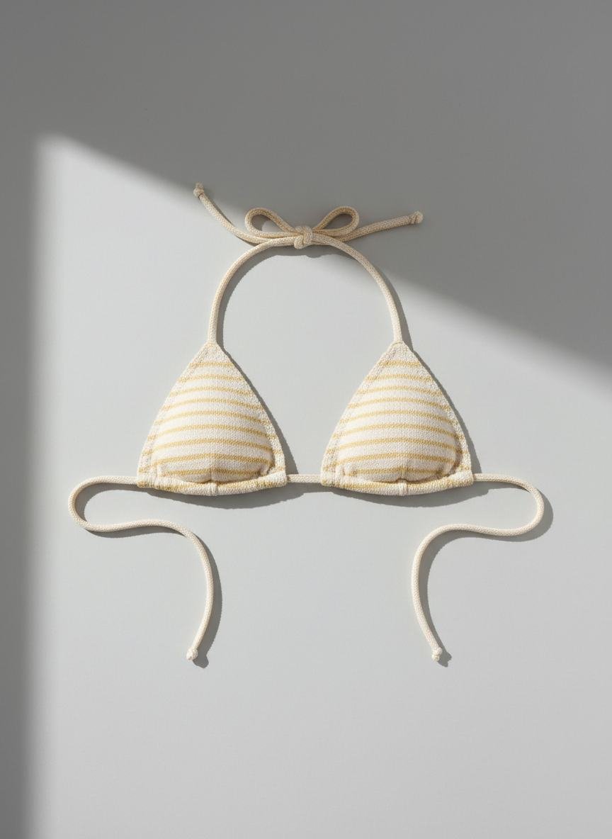 Knit Triangle Bikini Top in As pictured